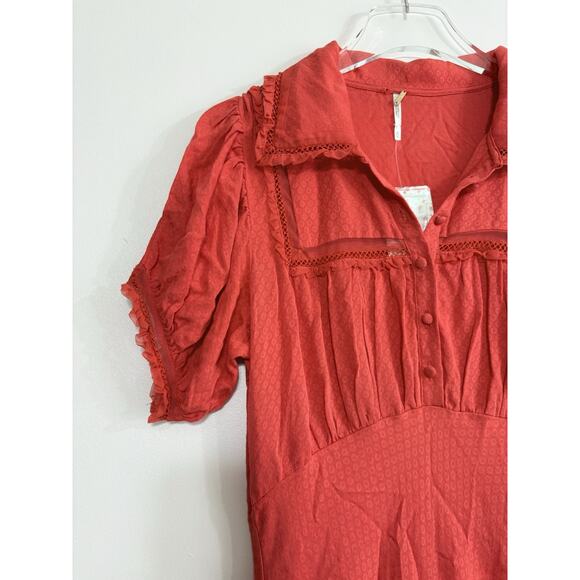 Free People Warm Glow Mini Dress In Cherry Crush Size Medium - Picture 7 of 7